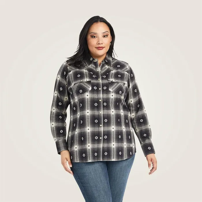 Women TShirts and Tops Ariat REAL Thunderstorm Shirt Thunderstorm Plaid Dobby Flann Women TShirts and Tops Ariat REAL Thunderstorm Shirt Thunderstorm Plaid Dobby Flann