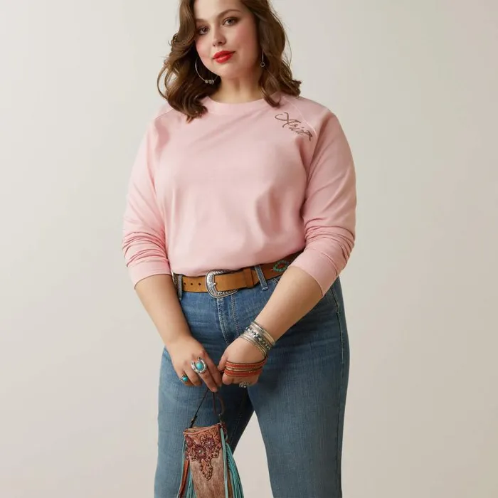 Women TShirts and Tops Ariat Ropey Shield Tee Coral Blush Women TShirts and Tops Ariat Ropey Shield Tee Coral Blush