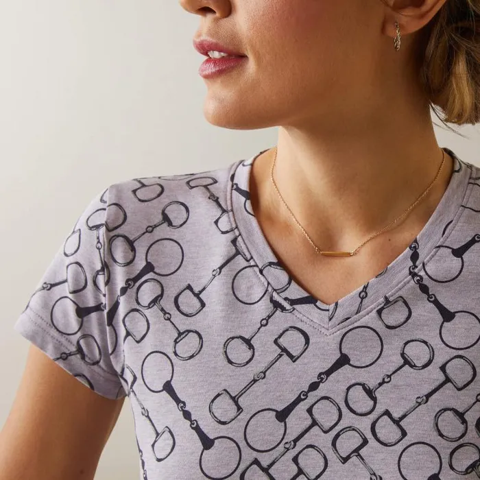 Women TShirts and Tops Ariat Snaffle TShirt Lavender Heather Women TShirts and Tops Ariat Snaffle TShirt Lavender Heather