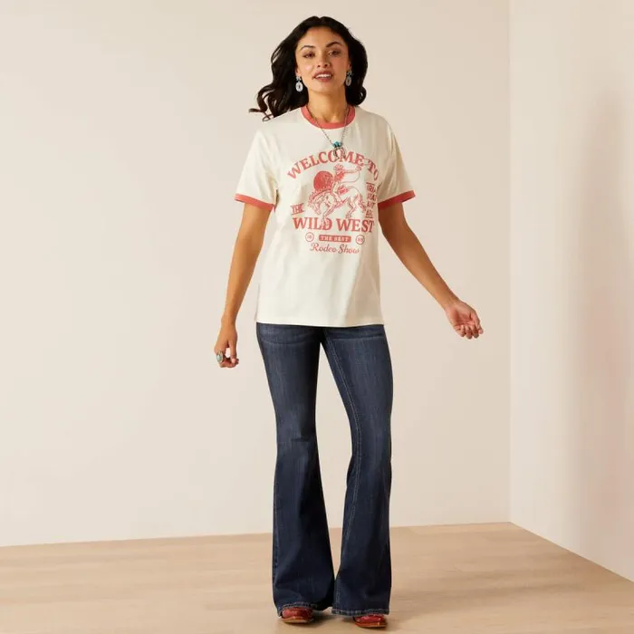 Women TShirts and Tops Ariat Wild West Show TShirt Coconut Milk Women TShirts and Tops Ariat Wild West Show TShirt Coconut Milk