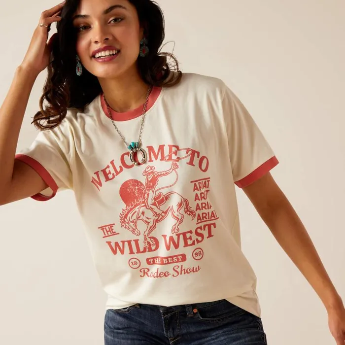 Women TShirts and Tops Ariat Wild West Show TShirt Coconut Milk Women TShirts and Tops Ariat Wild West Show TShirt Coconut Milk