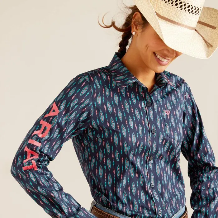 Women TShirts and Tops Ariat Wrinkle Resist Team Kirby Stretch Shirt Backwoods Ikat Women TShirts and Tops Ariat Wrinkle Resist Team Kirby Stretch Shirt Backwoods Ikat