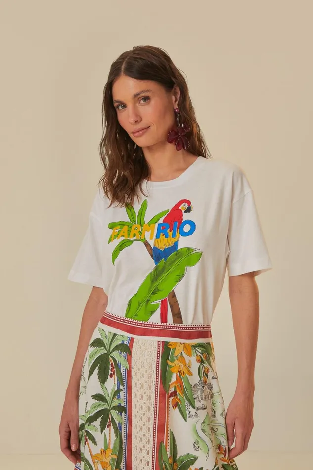 Women TShirts Farm Rio White Organic Cotton TShirt
