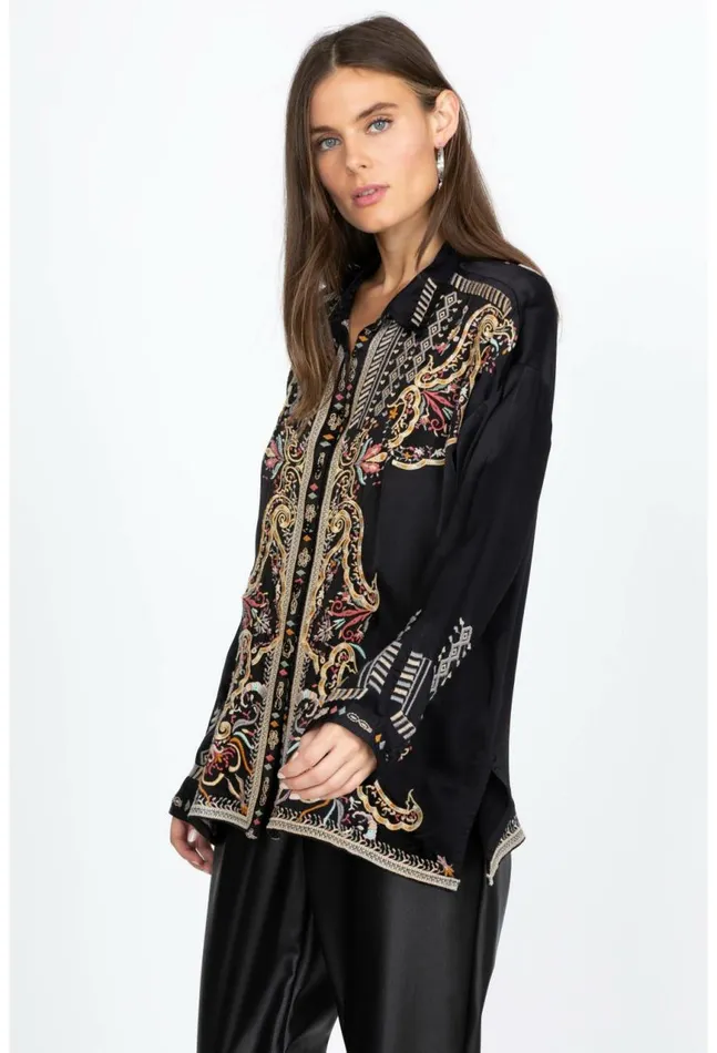 Women Tandit Blouse Darkest Spruce Johnny Was Tops