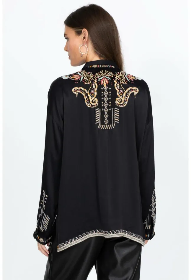 Women Tandit Blouse Darkest Spruce Johnny Was Tops