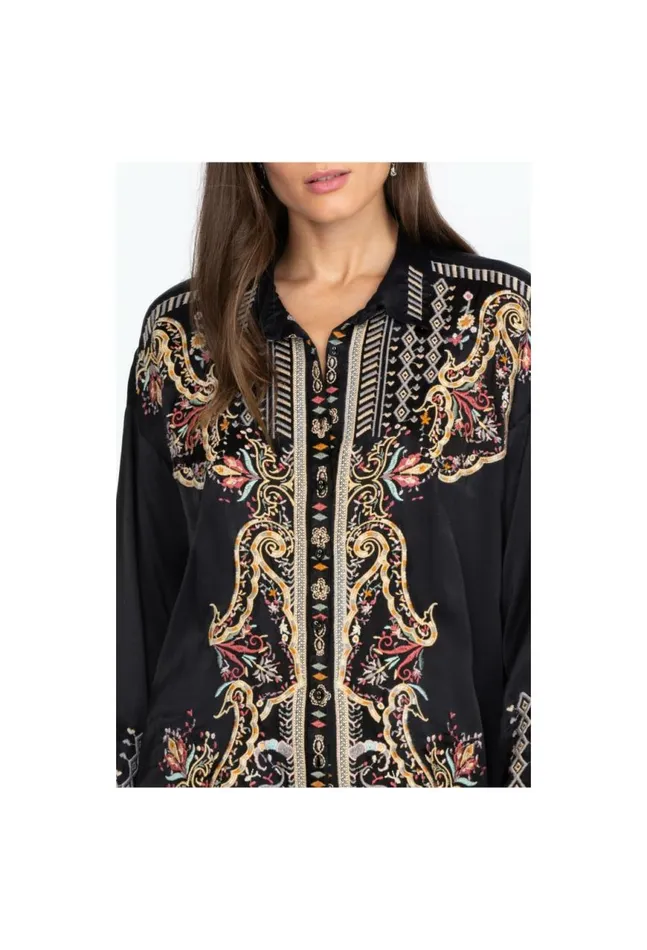 Women Tandit Blouse Darkest Spruce Johnny Was Tops
