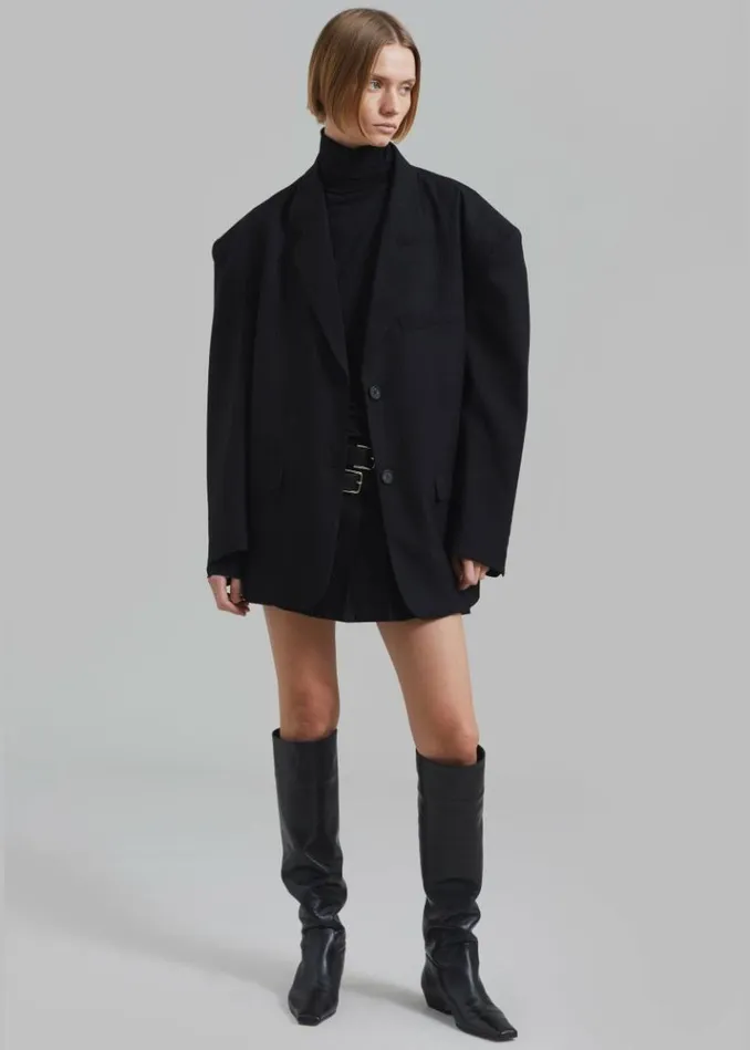 Women The Frankie Shop Ingrid Oversized Blazer 8211 Black Stripe Black Stripe