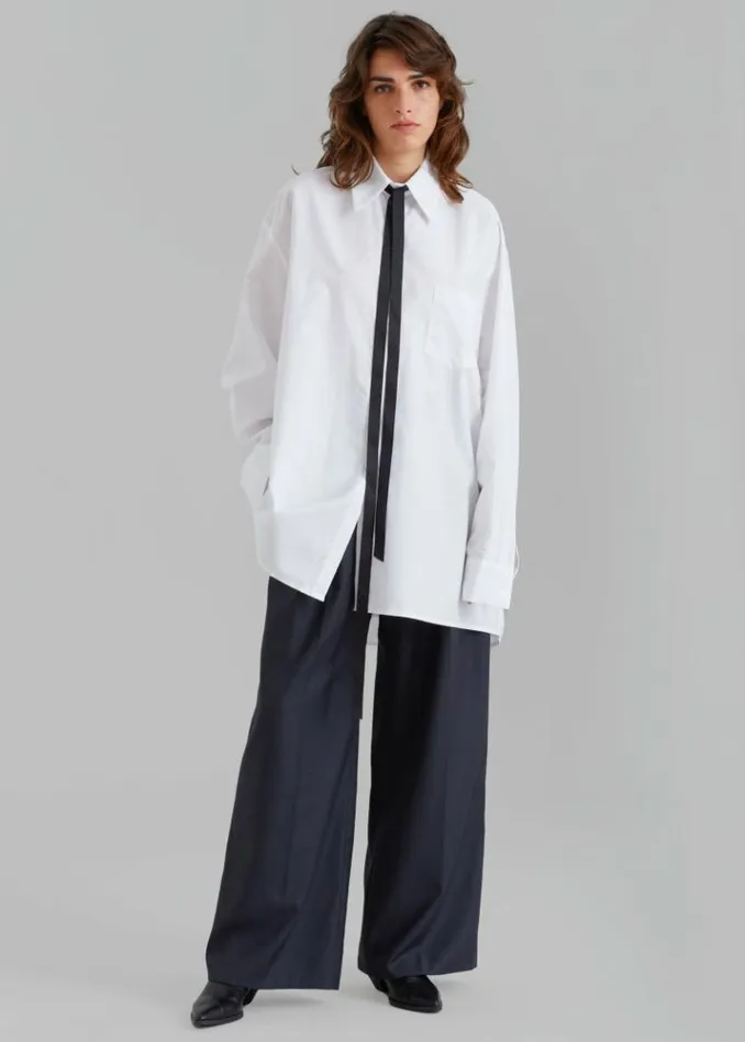 Women The Frankie Shop Jany TieNeck Shirt 8211 White White