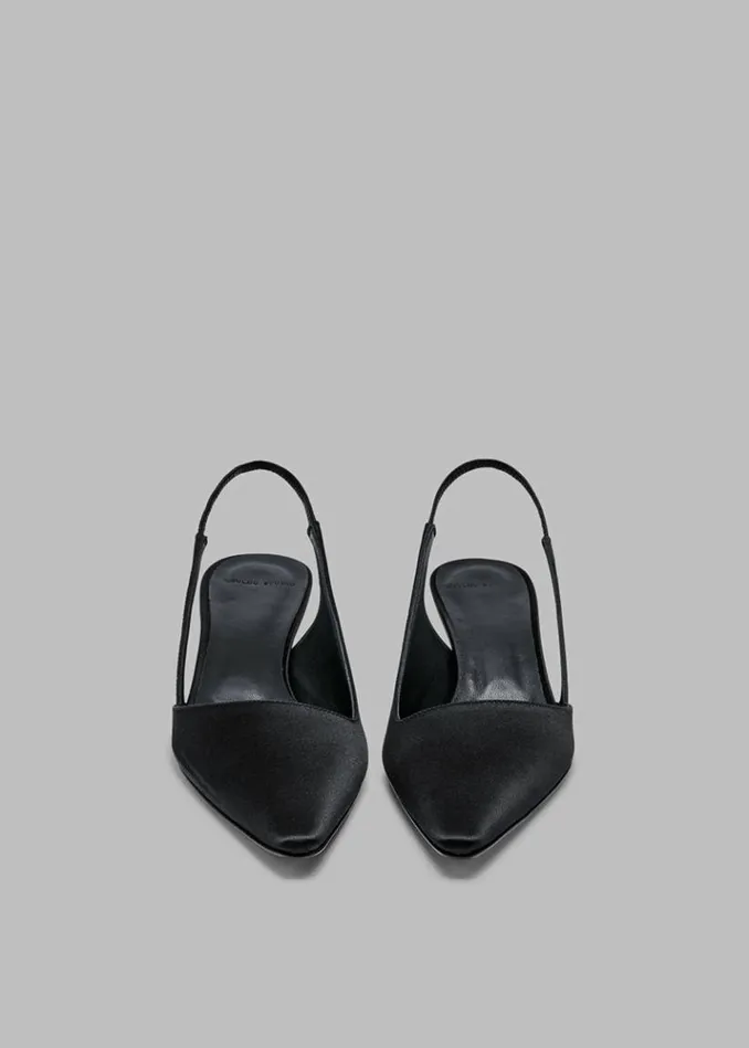 Women The Frankie Shop Loulou Studio Sulue Slingback Kitten Heel Shoes 8211 Black Black