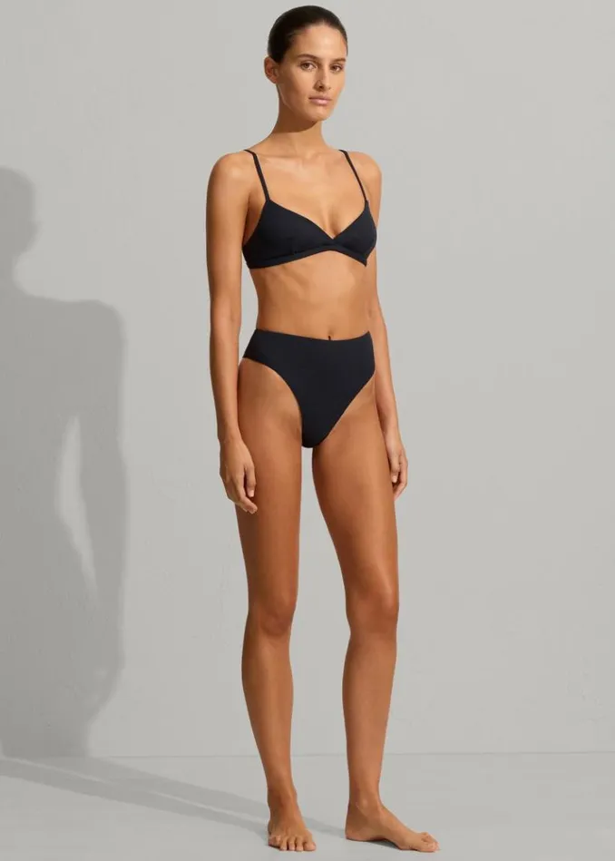 Women The Frankie Shop Matteau Tri Bikini Top 8211 Navy Crinkle Navy Crinkle