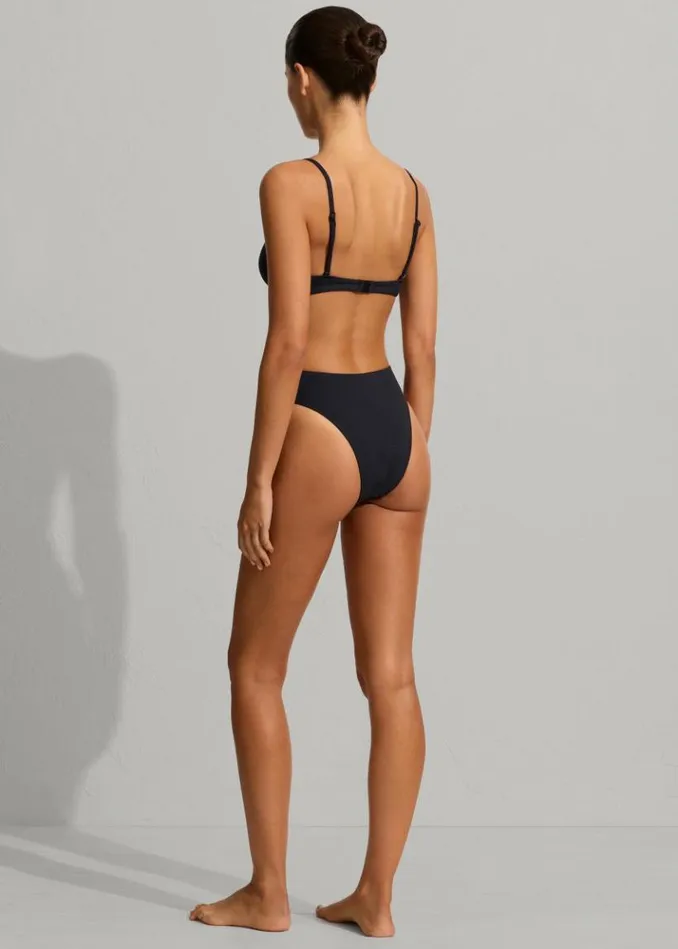 Women The Frankie Shop Matteau Tri Bikini Top 8211 Navy Crinkle Navy Crinkle