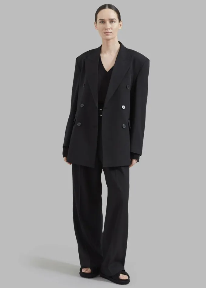 Women The Frankie Shop Nessi Double Breasted Blazer 8211 Black Black