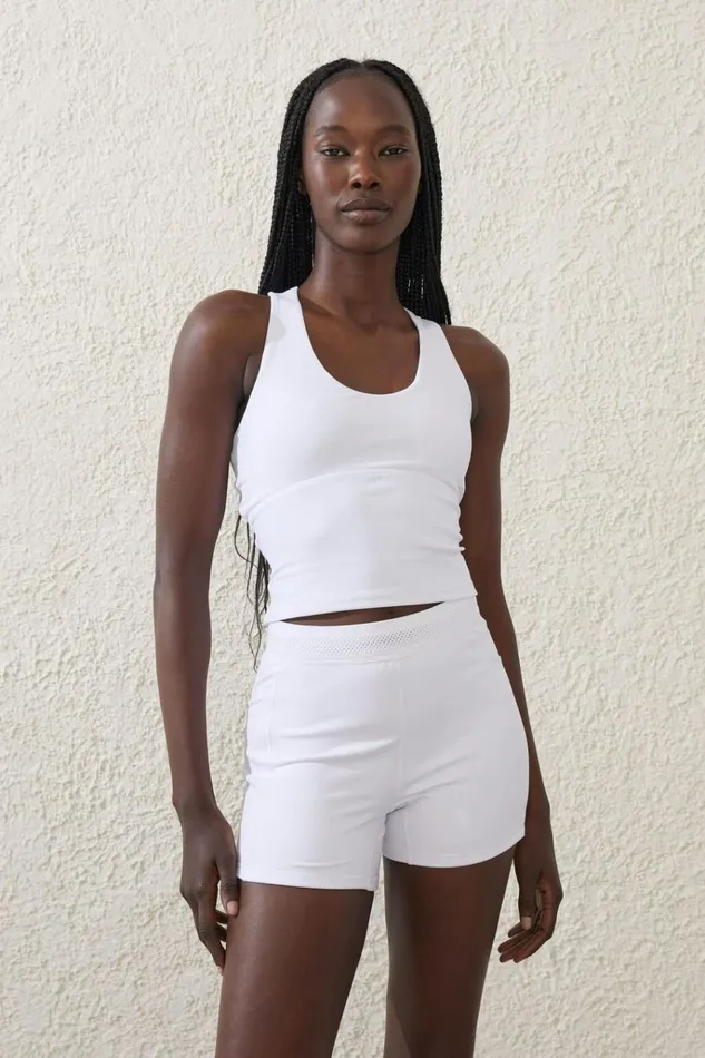 Women Tops Cotton On Active Core Racer Back Tank White