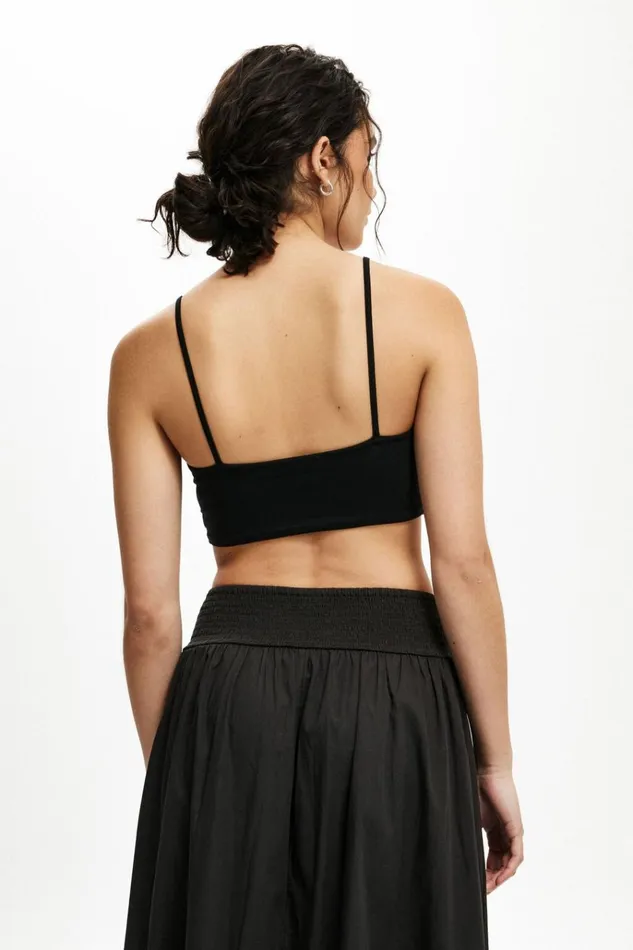 Women Tops Cotton On All Day Micro Crop Cami Black Women Tops Cotton On All Day Micro Crop Cami Black