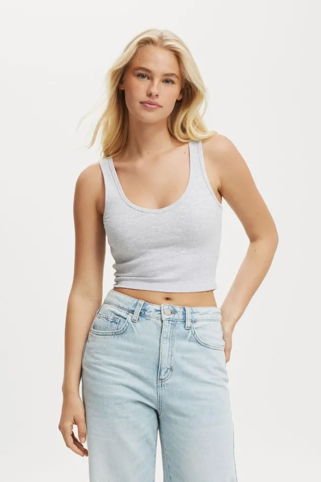 Women Tops Cotton On Bondi Tank Grey Marle