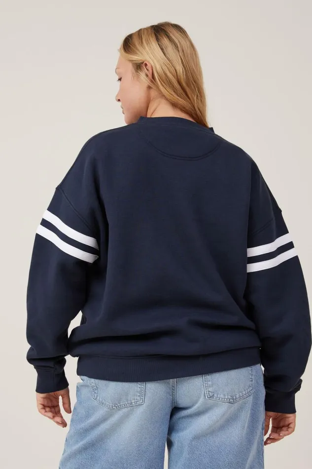 Women Tops Cotton On Classic Fleece Graphic Crew Sweatshirt St Ives Ink Navy Women Tops Cotton On Classic Fleece Graphic Crew Sweatshirt St Ives Ink Navy