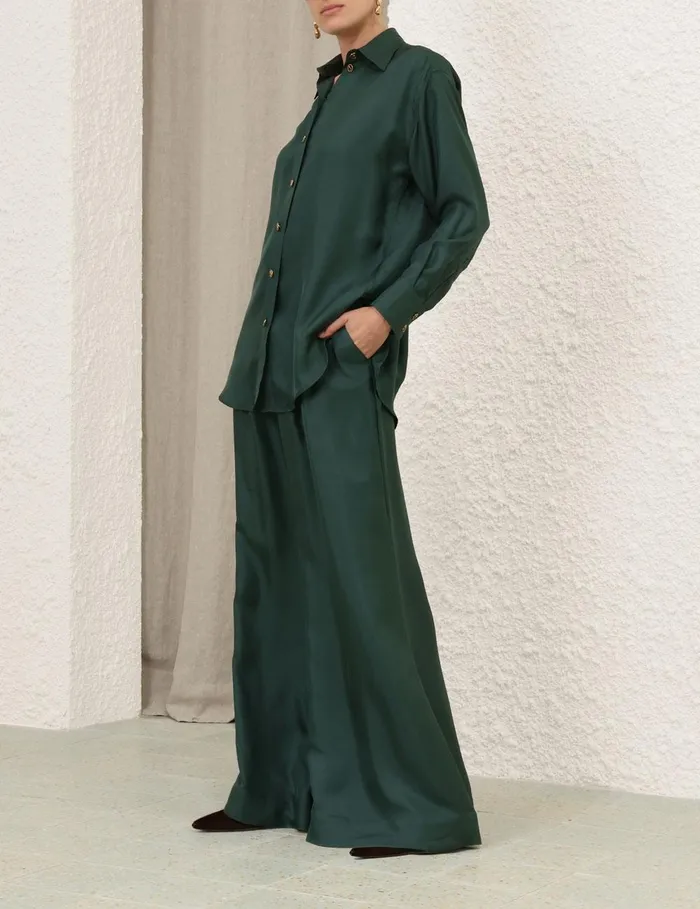 Women Tops Zimmermann Pavilion Relaxed Shirt Pine