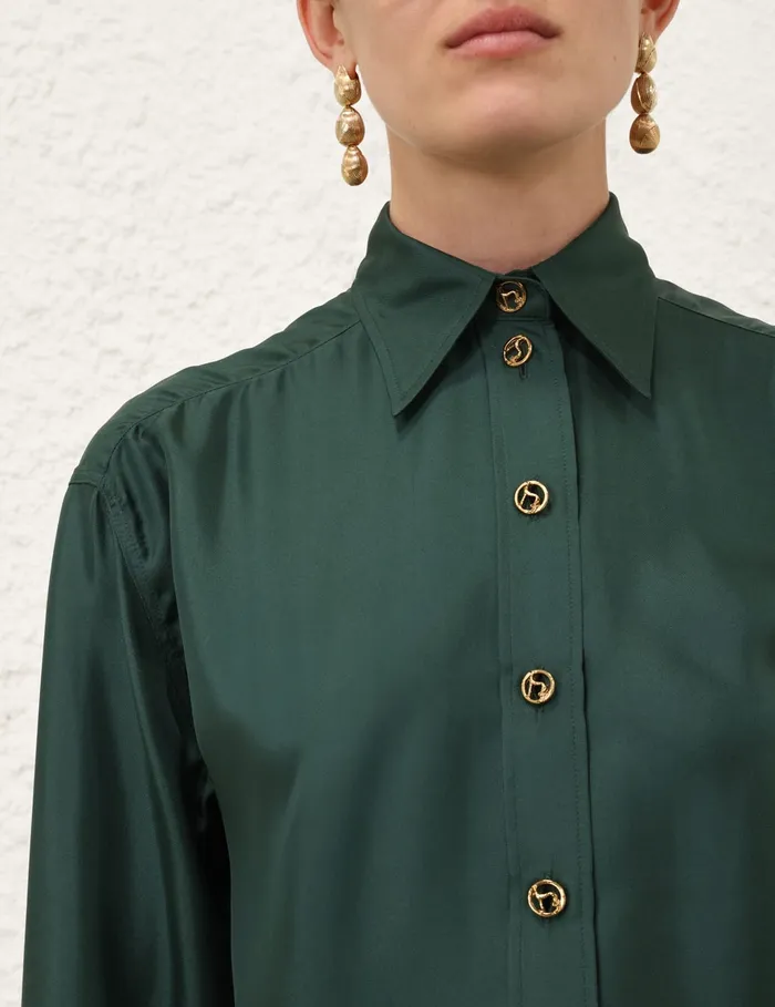 Women Tops Zimmermann Pavilion Relaxed Shirt Pine