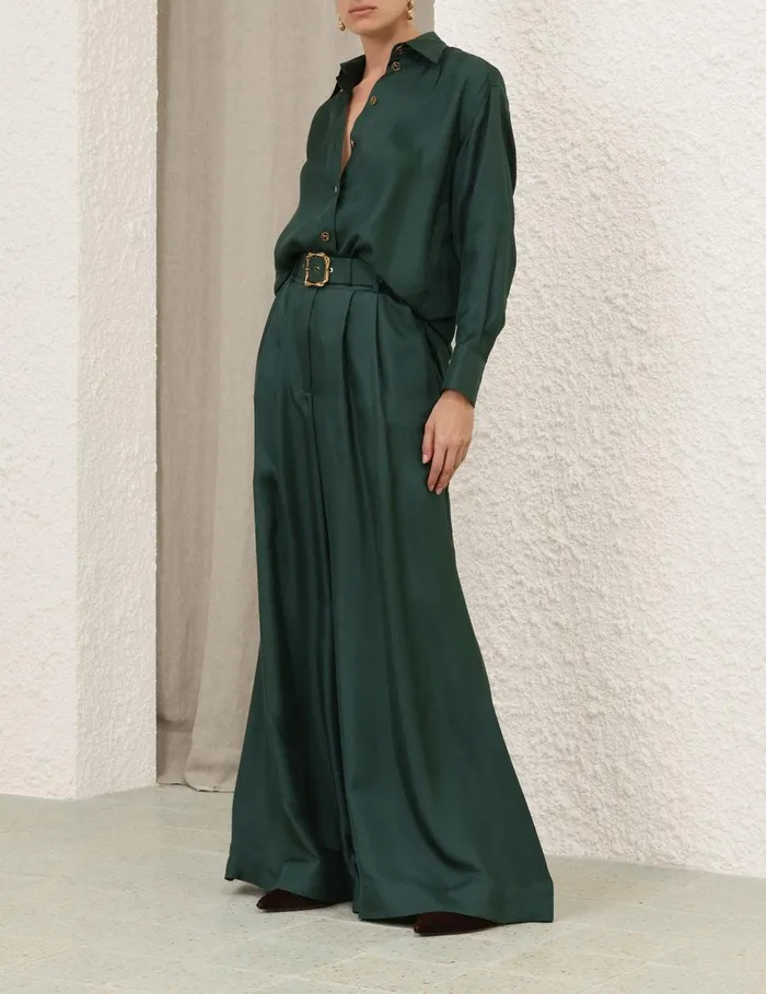 Women Tops Zimmermann Pavilion Relaxed Shirt Pine