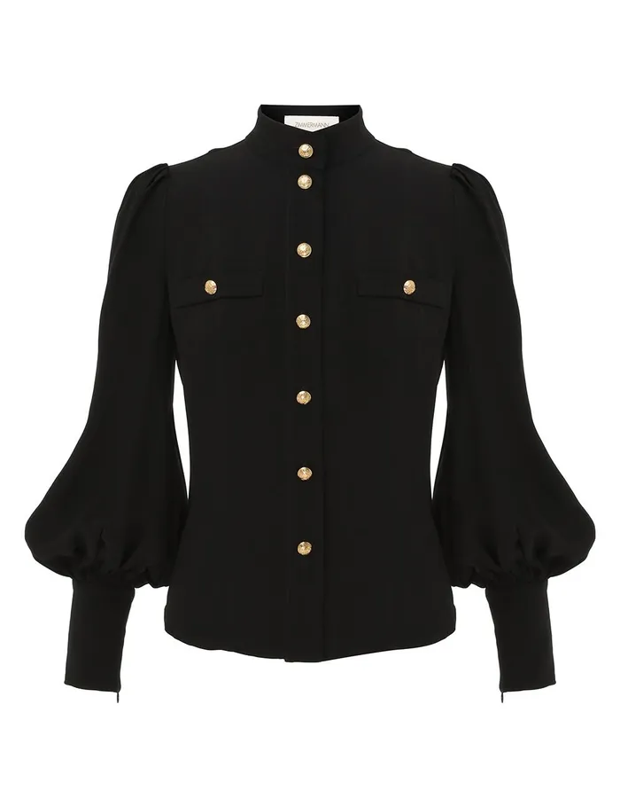 Women Tops Zimmermann Utility Blouse Black