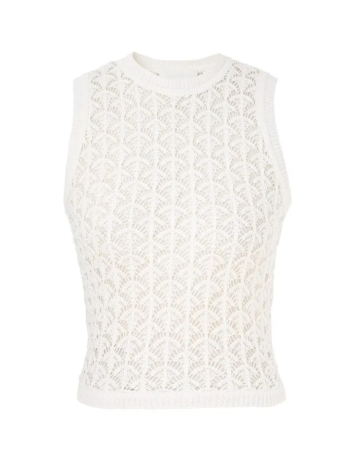 Women Tops Zimmermann Wylie Crop Tank Top Ivory
