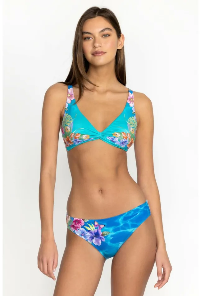Women Water Tropic Tie Dye Twist Bikini Top Water Tropic Johnny Was TwoPieces