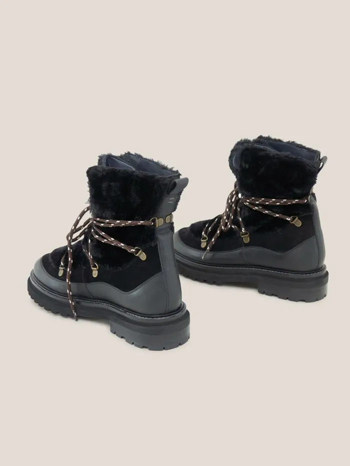 Women White Stuff BOOTS 15 OFF Hailey Lace Up Hiker Boot Pure Black Women White Stuff BOOTS 15 OFF Hailey Lace Up Hiker Boot Pure Black