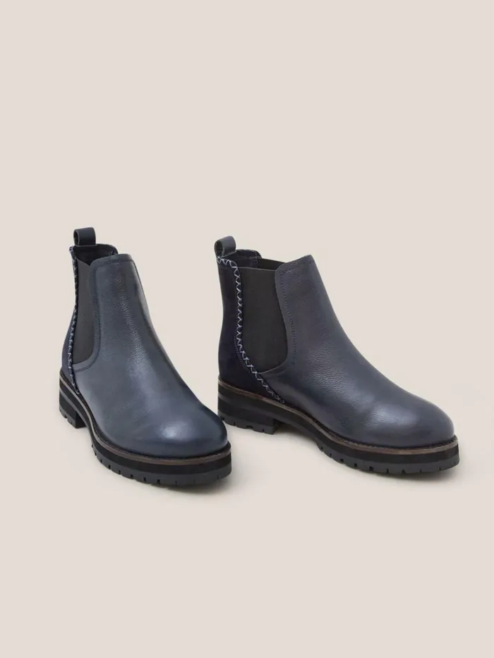 Women White Stuff BOOTS 15 OFF Wide Fit Leather Chelsea Boot Dark Navy Women White Stuff BOOTS 15 OFF Wide Fit Leather Chelsea Boot Dark Navy