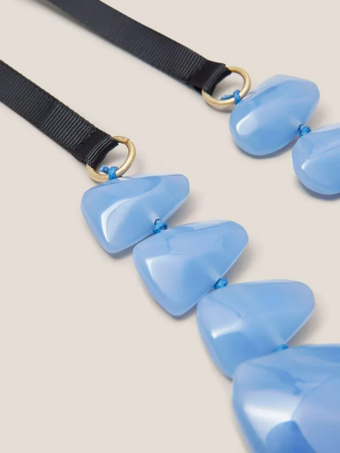 Women White Stuff Jewellery Magnolia Resin Necklace Mid Blue Women White Stuff Jewellery Magnolia Resin Necklace Mid Blue