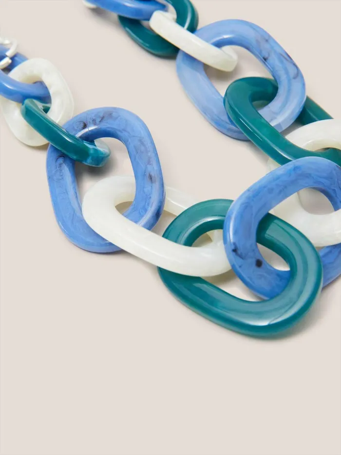 Women White Stuff Jewellery Zalie Resin Chain Necklace Blue Multi Women White Stuff Jewellery Zalie Resin Chain Necklace Blue Multi