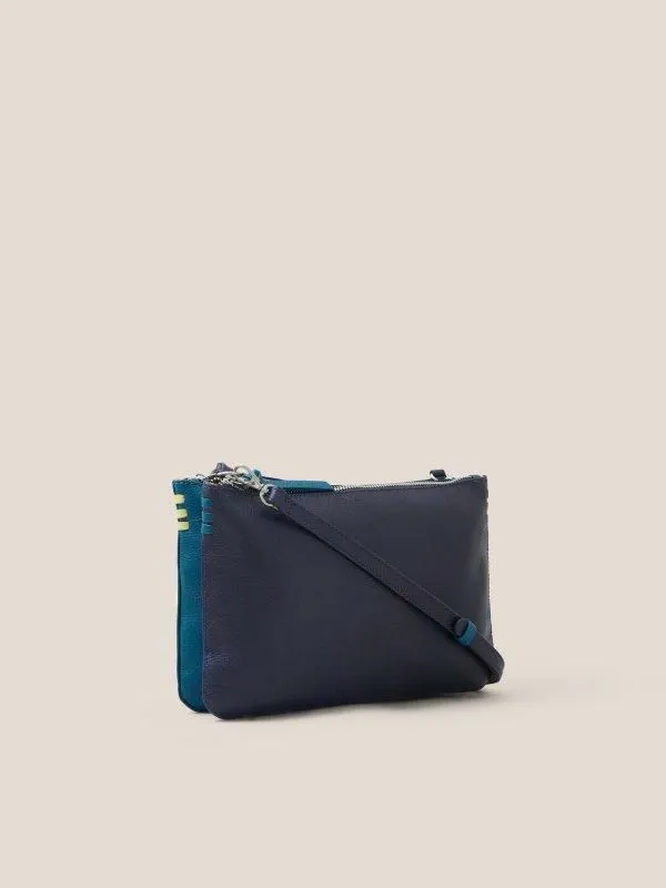 Women White Stuff Partywear Convertible Double Pouch Bag Navy Multi Women White Stuff Partywear Convertible Double Pouch Bag Navy Multi