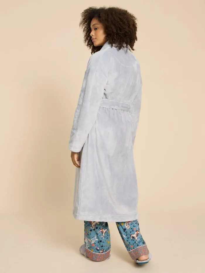Women White Stuff Pyjamas And Nightwear Clover Cosy Dressing Gown Light Grey Women White Stuff Pyjamas And Nightwear Clover Cosy Dressing Gown Light Grey