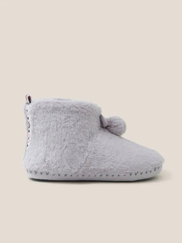 Women White Stuff Pyjamas And Nightwear Faux Fur Bootie Slipper Light Grey