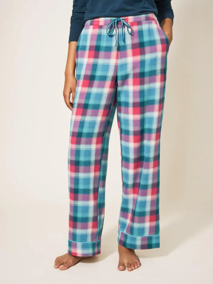 Women White Stuff Pyjamas And Nightwear Nina Organic Check PJ Bottom Teal Multi Women White Stuff Pyjamas And Nightwear Nina Organic Check PJ Bottom Teal Multi
