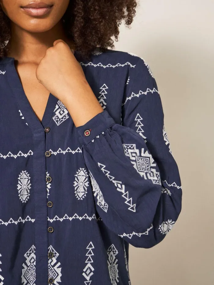 Women White Stuff Shirts Blouses And Tunics Kate Embroidered Casual Shirt Grey Multi Women White Stuff Shirts Blouses And Tunics Kate Embroidered Casual Shirt Grey Multi