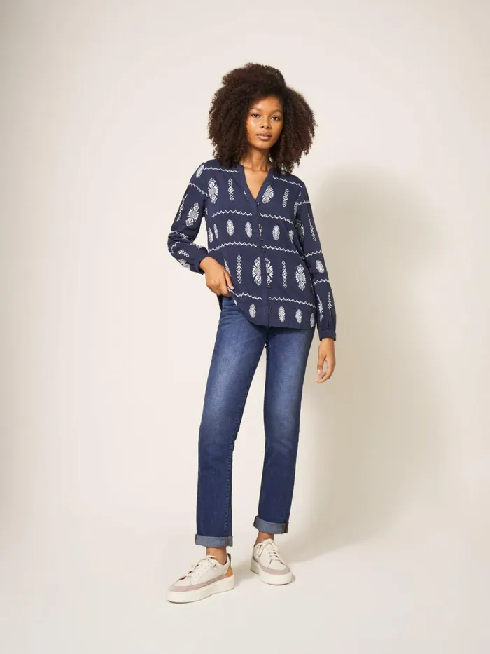Women White Stuff Shirts Blouses And Tunics Kate Embroidered Casual Shirt Grey Multi Women White Stuff Shirts Blouses And Tunics Kate Embroidered Casual Shirt Grey Multi
