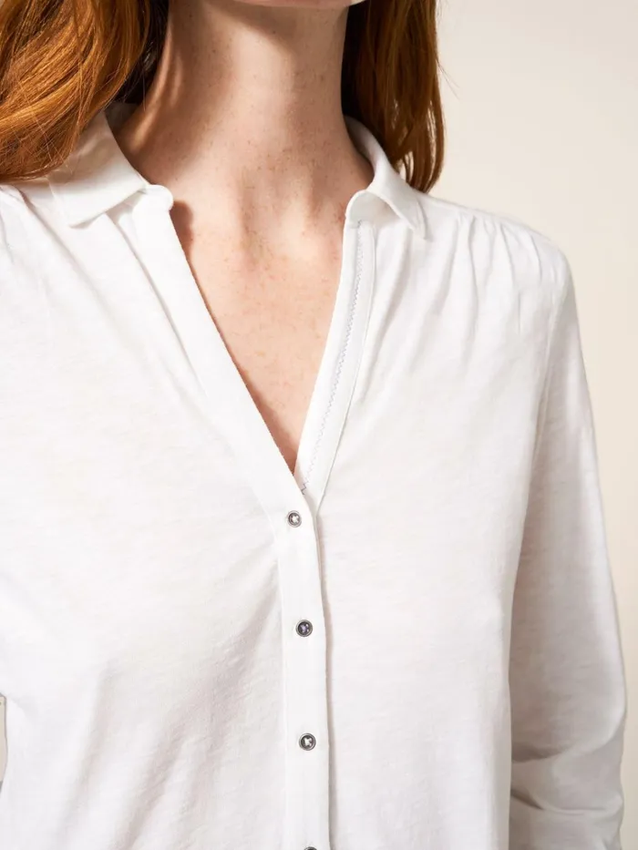 Women White Stuff Tops And Tshirts Annie Cotton Jersey Shirt Brilliant White Women White Stuff Tops And Tshirts Annie Cotton Jersey Shirt Brilliant White