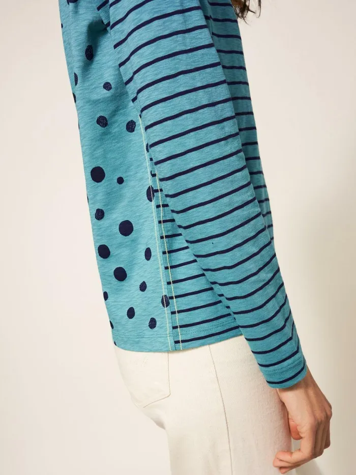 Women White Stuff Tops And Tshirts Nelly Long Sleeve TShirt Teal Multi Women White Stuff Tops And Tshirts Nelly Long Sleeve TShirt Teal Multi