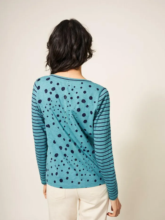 Women White Stuff Tops And Tshirts Nelly Long Sleeve TShirt Teal Multi Women White Stuff Tops And Tshirts Nelly Long Sleeve TShirt Teal Multi