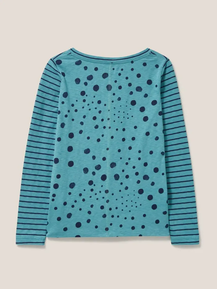 Women White Stuff Tops And Tshirts Nelly Long Sleeve TShirt Teal Multi Women White Stuff Tops And Tshirts Nelly Long Sleeve TShirt Teal Multi