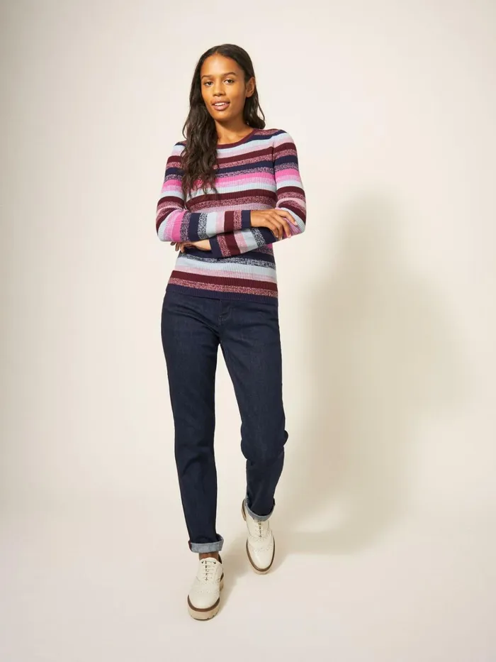Women White Stuff Tops And Tshirts RIBBED JUMPER Purple Multi Women White Stuff Tops And Tshirts RIBBED JUMPER Purple Multi