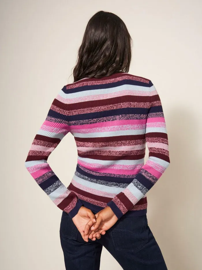 Women White Stuff Tops And Tshirts RIBBED JUMPER Purple Multi Women White Stuff Tops And Tshirts RIBBED JUMPER Purple Multi