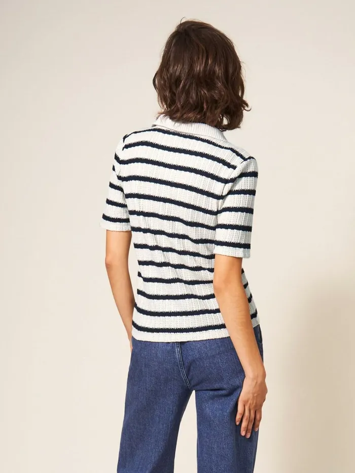 Women White Stuff Tops And Tshirts STRIPE COLLAR TOP Black Multi Women White Stuff Tops And Tshirts STRIPE COLLAR TOP Black Multi