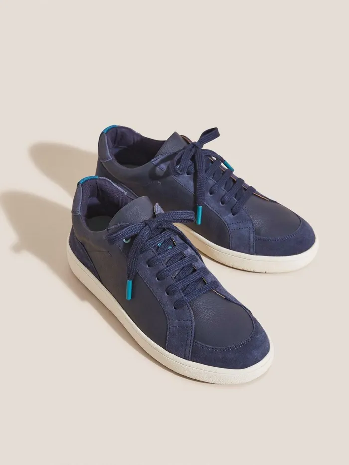 Women White Stuff Trainers Leather Suede Trainer Navy Multi Women White Stuff Trainers Leather Suede Trainer Navy Multi