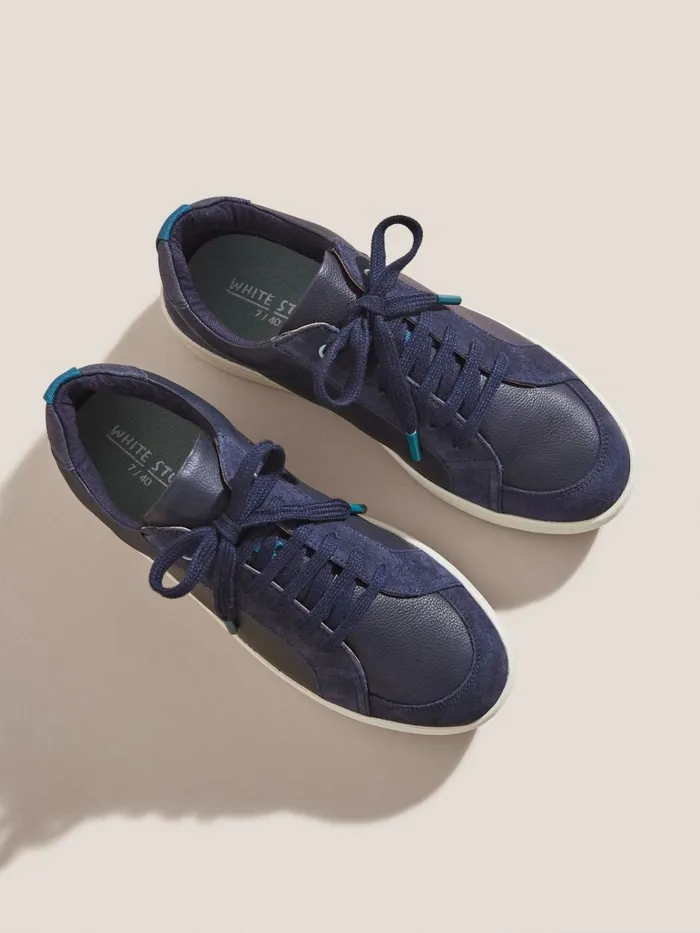 Women White Stuff Trainers Leather Suede Trainer Navy Multi Women White Stuff Trainers Leather Suede Trainer Navy Multi