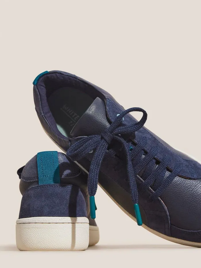 Women White Stuff Trainers Leather Suede Trainer Navy Multi Women White Stuff Trainers Leather Suede Trainer Navy Multi