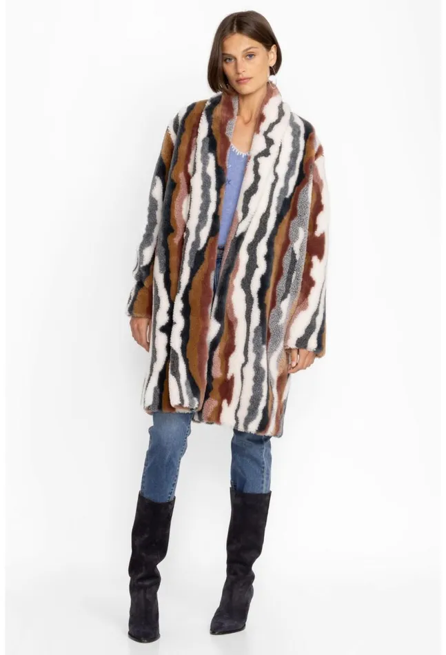 Women Ziggy Faux Fur Coat Multi Johnny Was Outerwear