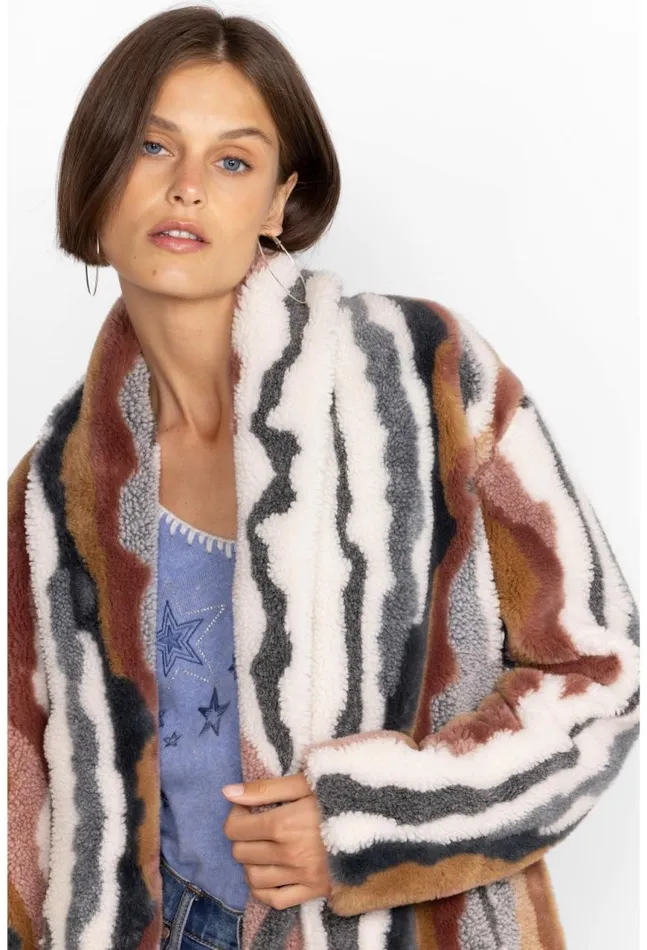 Women Ziggy Faux Fur Coat Multi Johnny Was Outerwear
