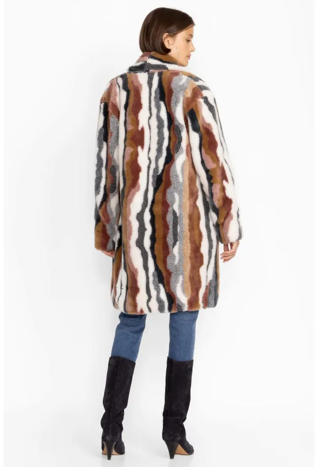 Women Ziggy Faux Fur Coat Multi Johnny Was Outerwear
