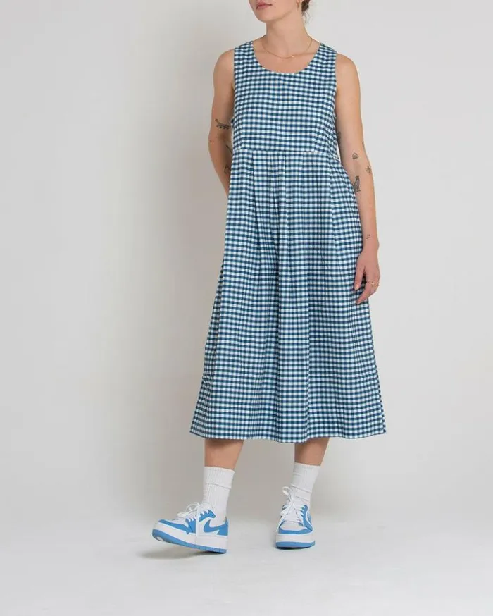 Womens Deus Ex Machina Dresses Amelia Dress 8211 Opal Gingham Opal Gingham